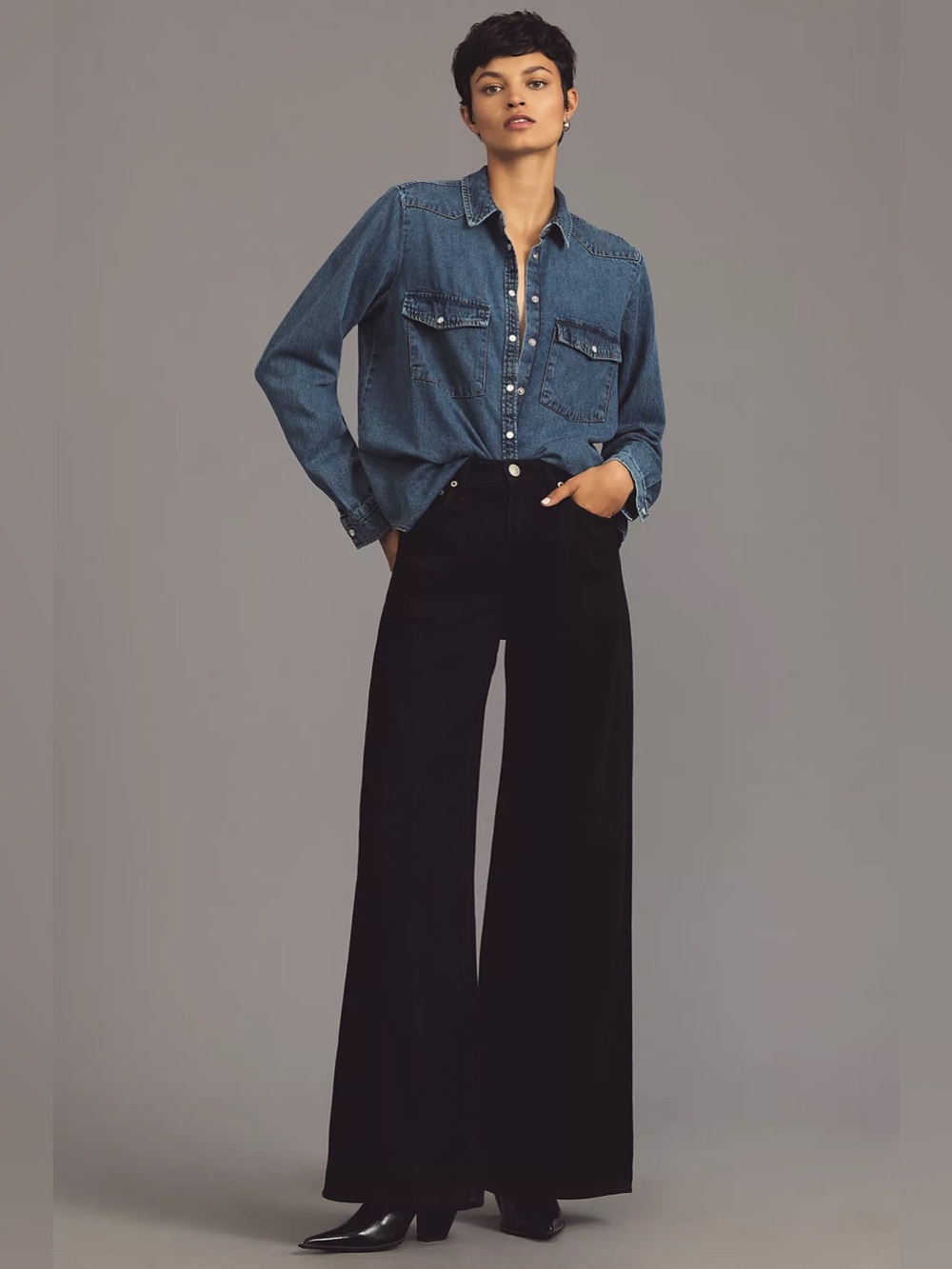 Rag & bone Sofie High-Rise Wide-Leg Jeans Size 25